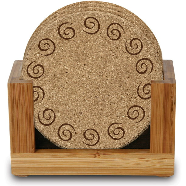 Thirstystone Sandstone Coasters with Bamboo Holder Included Multicolor 